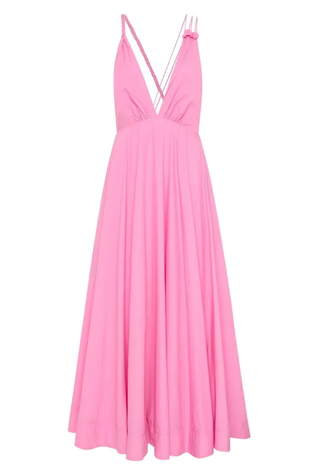 Vellum Maxi Dress Cerise Pink Women Aje Pink Dresses