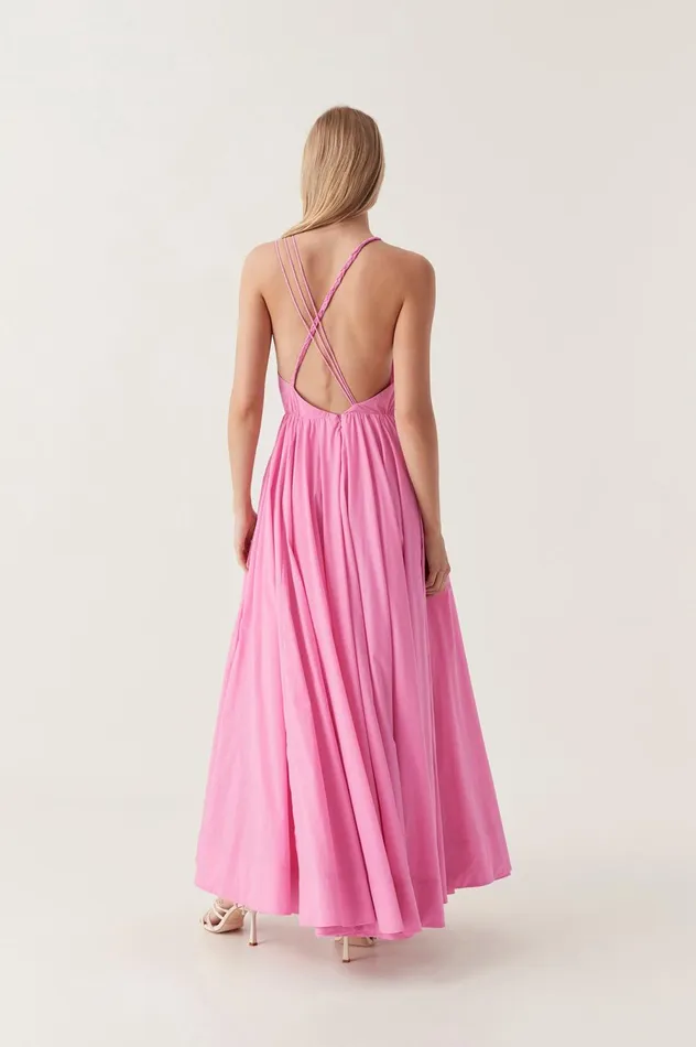 Vellum Maxi Dress Cerise Pink Women Aje Pink Dresses
