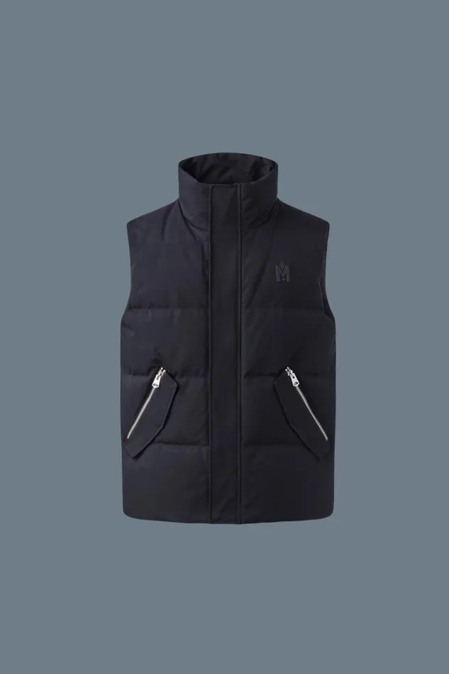 Vests Men Mackage JOSEPH Nordic Tech Down Vest With Funnel Collar Trench