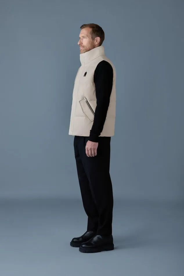 Vests Men Mackage JOSEPH Nordic Tech Down Vest With Funnel Collar Trench