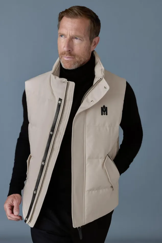 Vests Men Mackage JOSEPH Nordic Tech Down Vest With Funnel Collar Trench