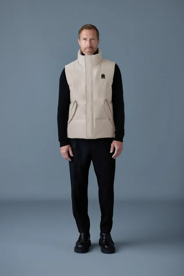 Vests Men Mackage JOSEPH Nordic Tech Down Vest With Funnel Collar Trench