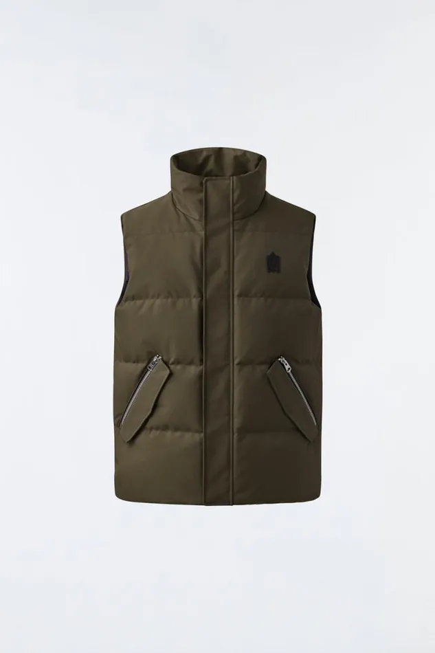 Vests Men Mackage JOSEPH Nordic Tech Down Vest With Funnel Collar Trench