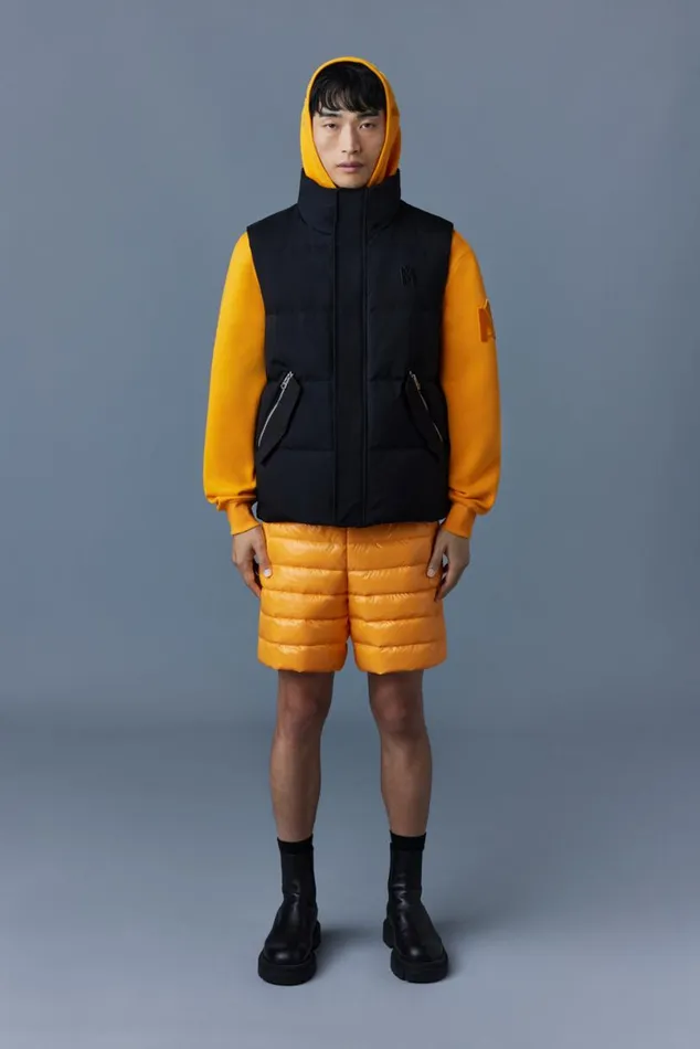 Vests Men Mackage JOSEPH Nordic Tech Down Vest With Funnel Collar Trench