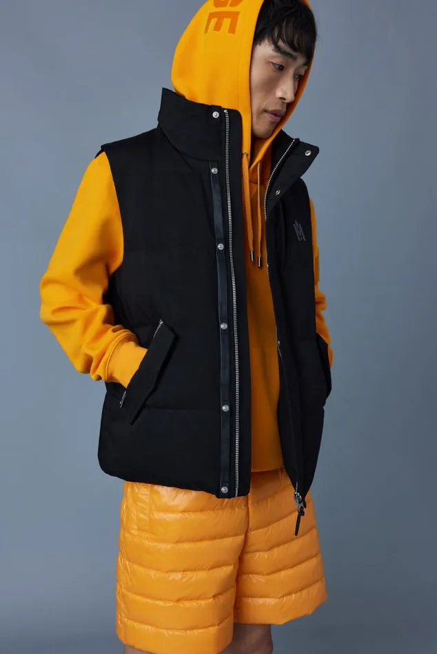 Vests Men Mackage JOSEPH Nordic Tech Down Vest With Funnel Collar Trench