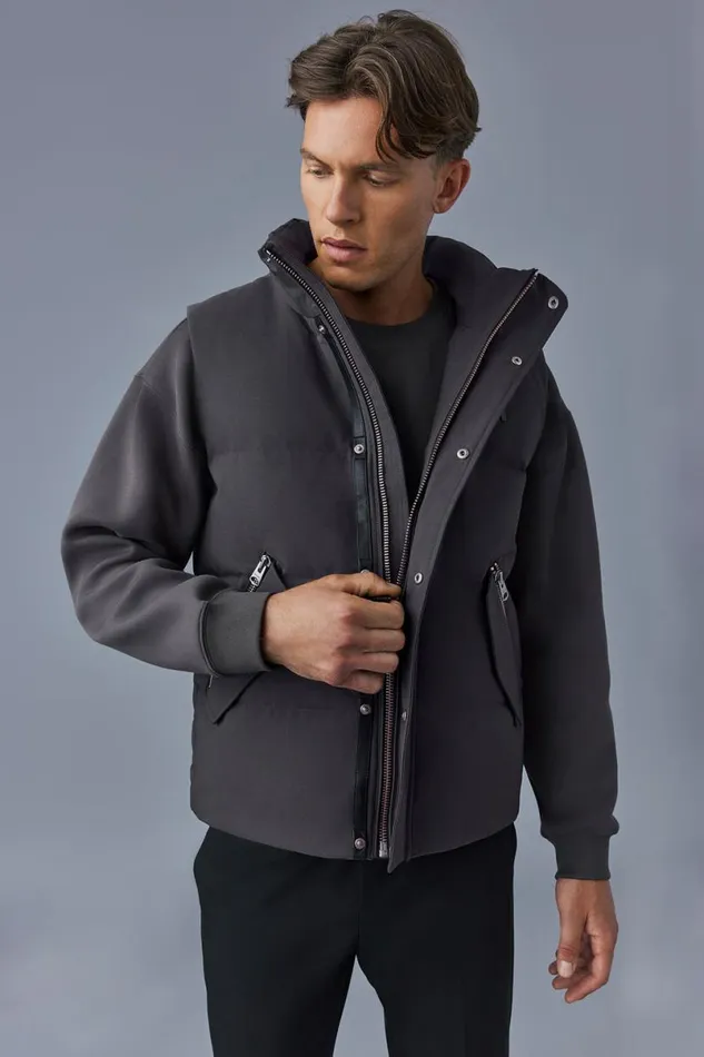 Vests Men Mackage JOSEPH Nordic Tech Down Vest With Funnel Collar Trench