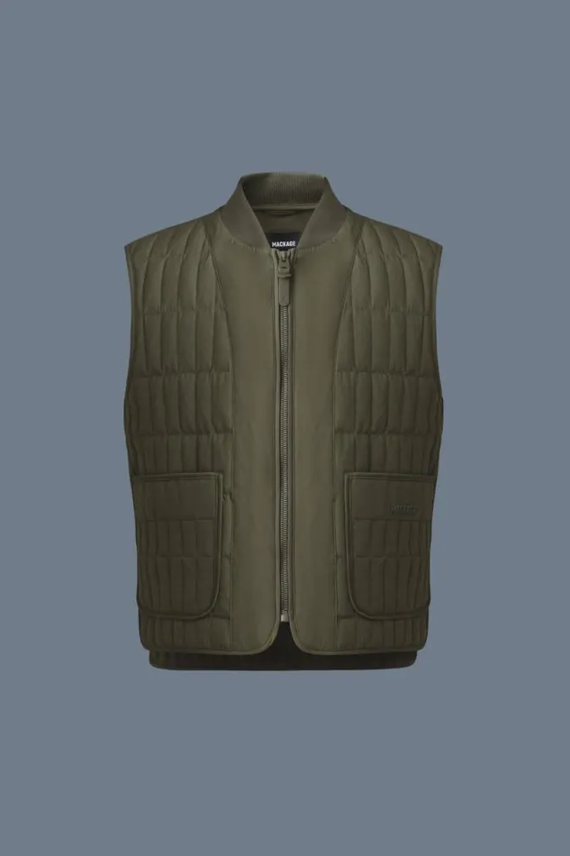 Vests Men Mackage LEVI Light Down Vertical Quilted Vest Black Vests Men Mackage LEVI Light Down Vertical Quilted Vest Black