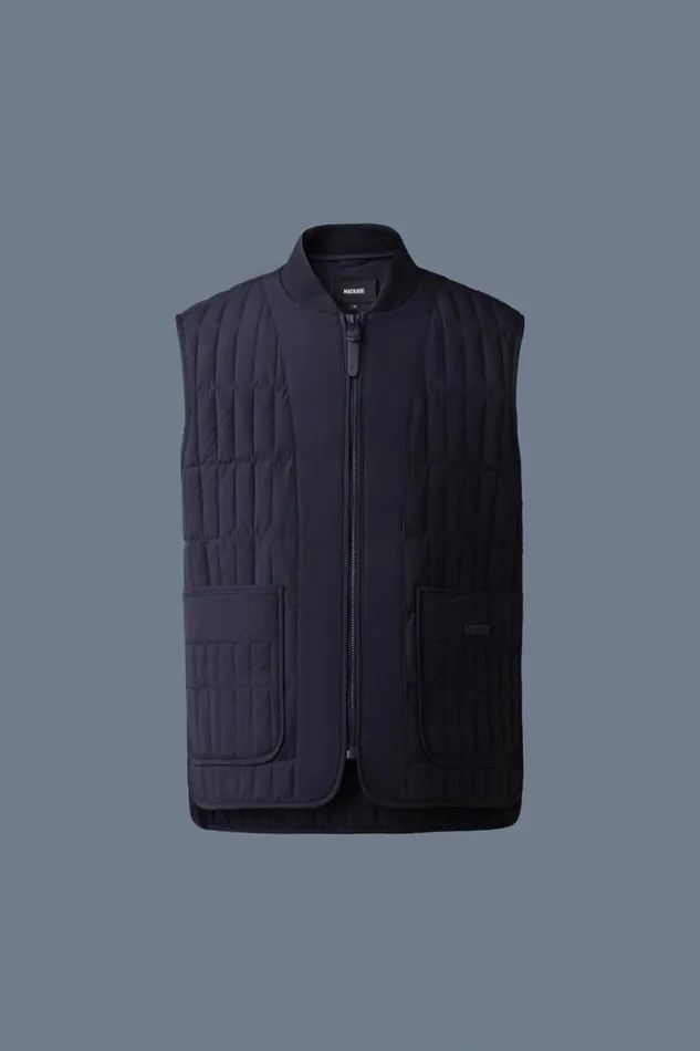 Vests Men Mackage LEVI Light Down Vertical Quilted Vest Black Vests Men Mackage LEVI Light Down Vertical Quilted Vest Black