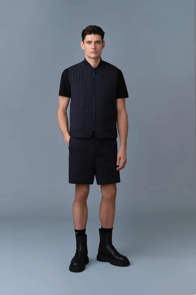 Vests Men Mackage LEVI Light Down Vertical Quilted Vest Black Vests Men Mackage LEVI Light Down Vertical Quilted Vest Black