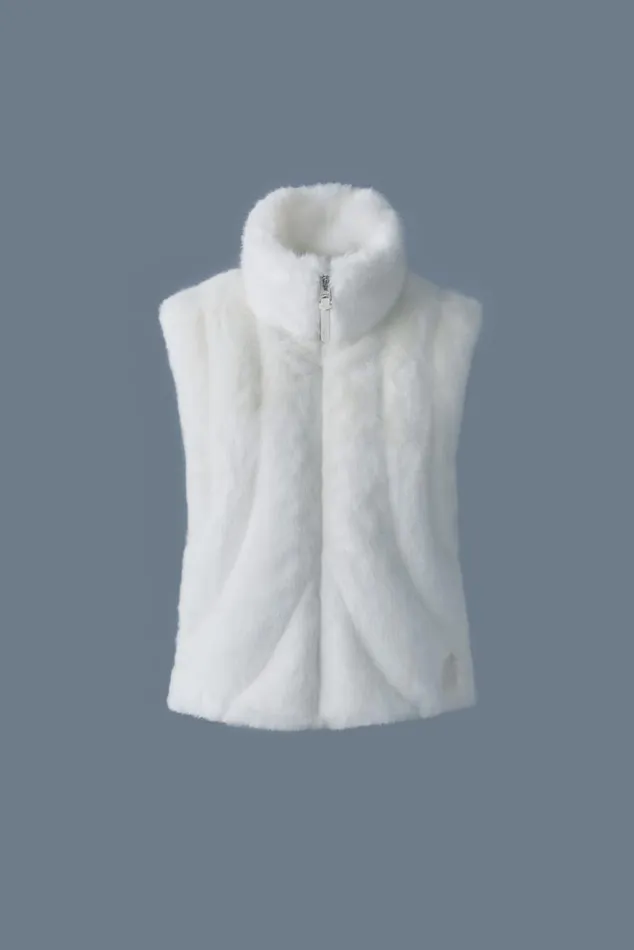 Vests Women Mackage GINNY Brushed Fauxfur Vest Cream