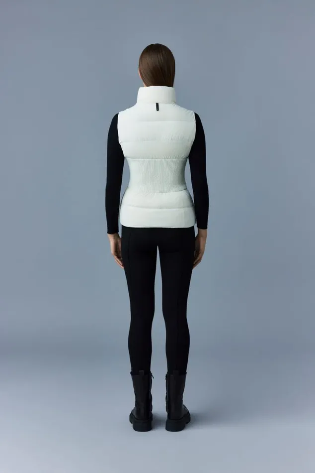 Vests Women Mackage GISELA Stretch Light Down Vest With Stand Collar Cream Vests Women Mackage GISELA Stretch Light Down Vest With Stand Collar Cream