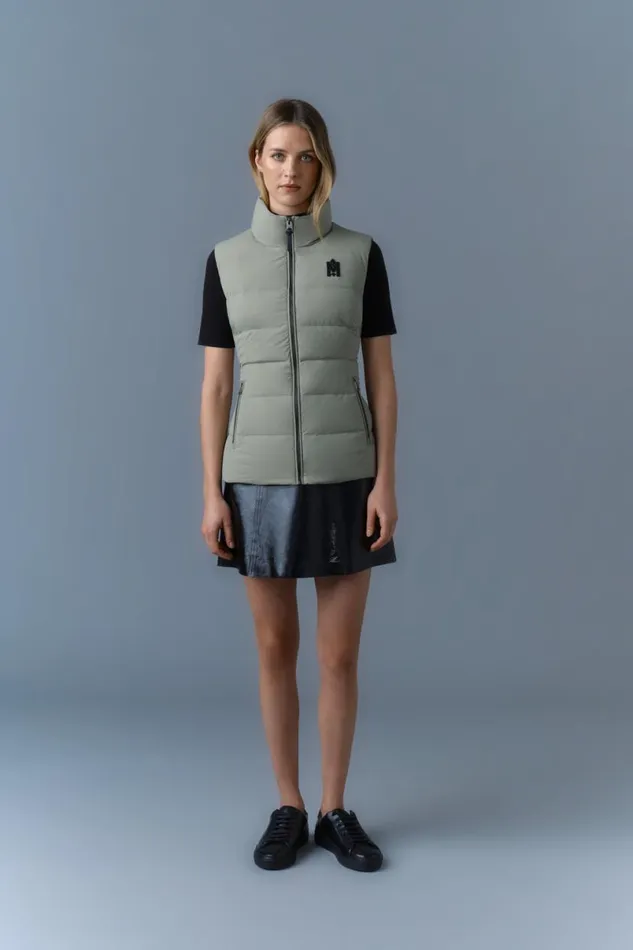 Vests Women Mackage GISELA Stretch Light Down Vest With Stand Collar Cream Vests Women Mackage GISELA Stretch Light Down Vest With Stand Collar Cream