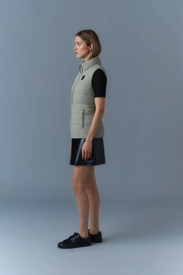 Vests Women Mackage GISELA Stretch Light Down Vest With Stand Collar Cream Vests Women Mackage GISELA Stretch Light Down Vest With Stand Collar Cream