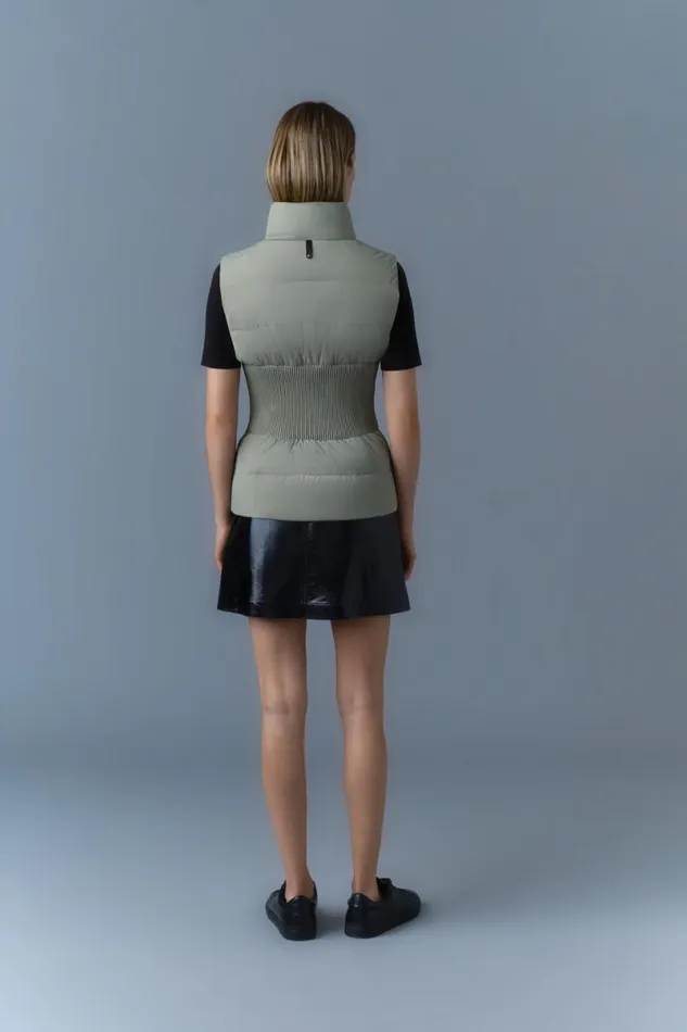 Vests Women Mackage GISELA Stretch Light Down Vest With Stand Collar Cream Vests Women Mackage GISELA Stretch Light Down Vest With Stand Collar Cream