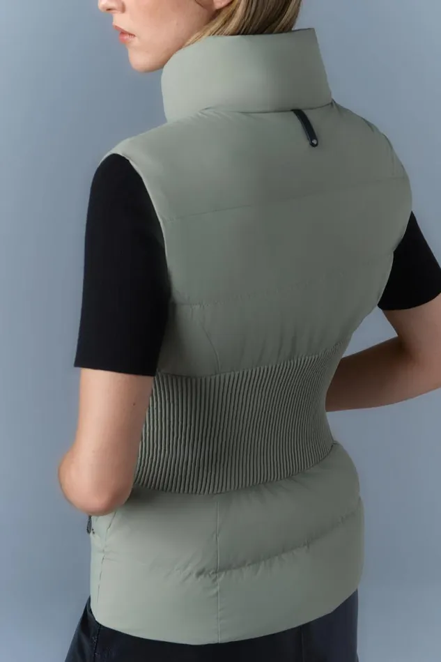 Vests Women Mackage GISELA Stretch Light Down Vest With Stand Collar Cream Vests Women Mackage GISELA Stretch Light Down Vest With Stand Collar Cream