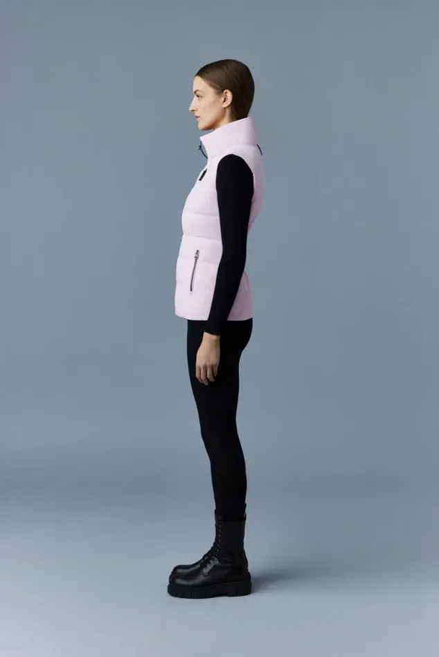 Vests Women Mackage GISELA Stretch Light Down Vest With Stand Collar Cream Vests Women Mackage GISELA Stretch Light Down Vest With Stand Collar Cream