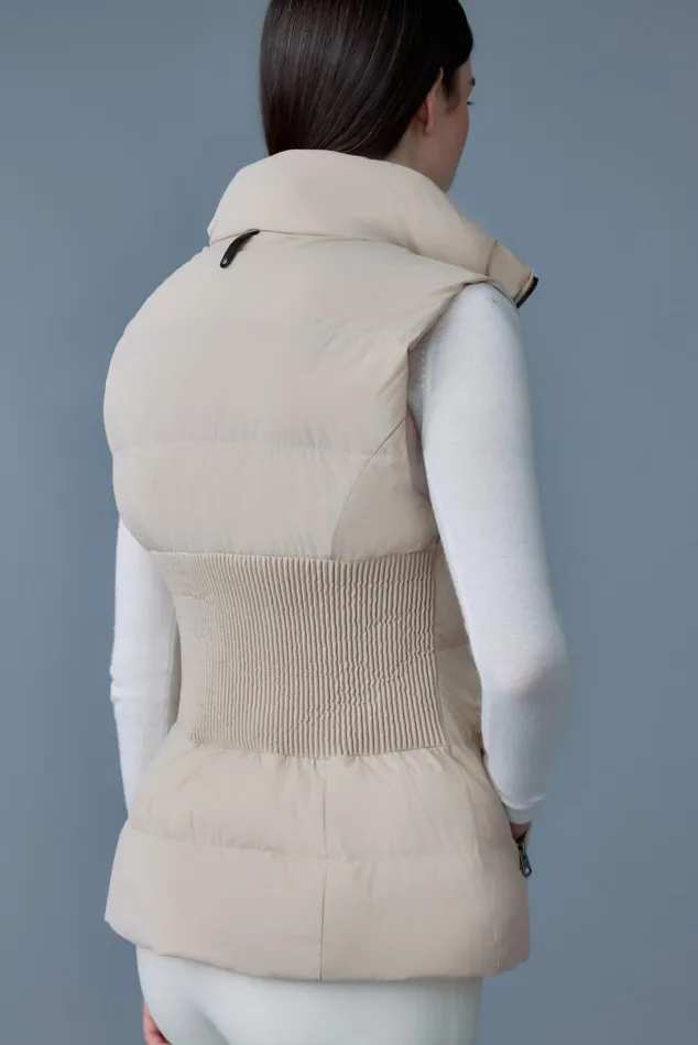 Vests Women Mackage GISELA Stretch Light Down Vest With Stand Collar Cream Vests Women Mackage GISELA Stretch Light Down Vest With Stand Collar Cream