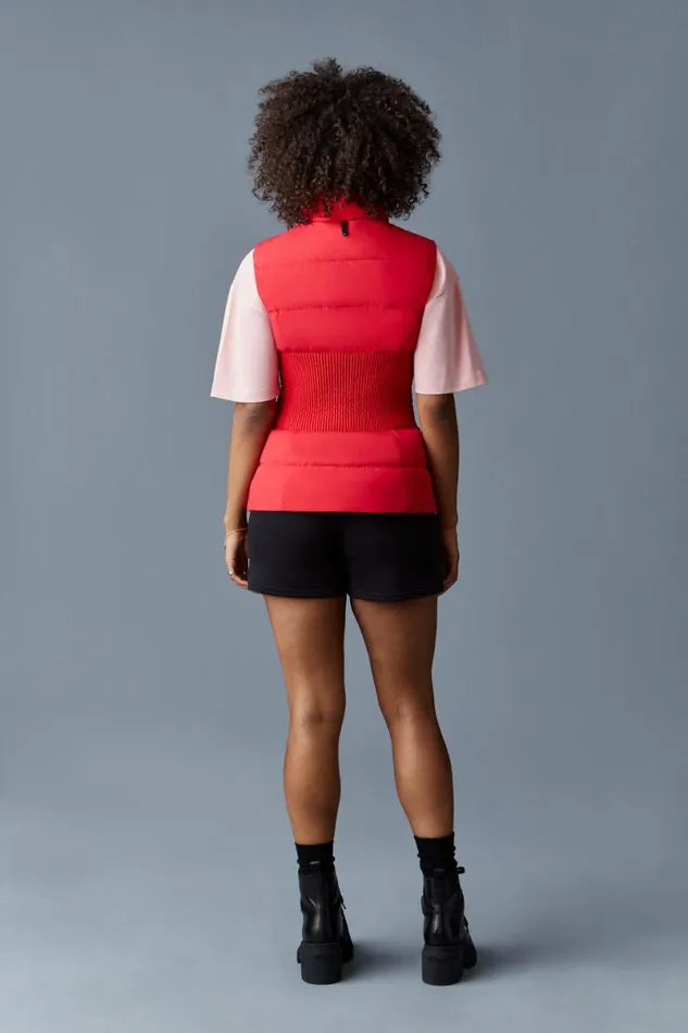 Vests Women Mackage GISELA Stretch Light Down Vest With Stand Collar Cream Vests Women Mackage GISELA Stretch Light Down Vest With Stand Collar Cream