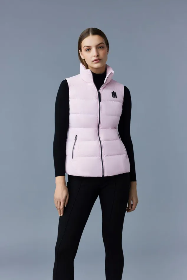 Vests Women Mackage GISELA Stretch Light Down Vest With Stand Collar Cream Vests Women Mackage GISELA Stretch Light Down Vest With Stand Collar Cream