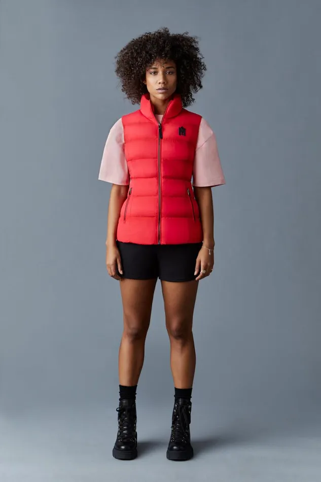 Vests Women Mackage GISELA Stretch Light Down Vest With Stand Collar Cream Vests Women Mackage GISELA Stretch Light Down Vest With Stand Collar Cream