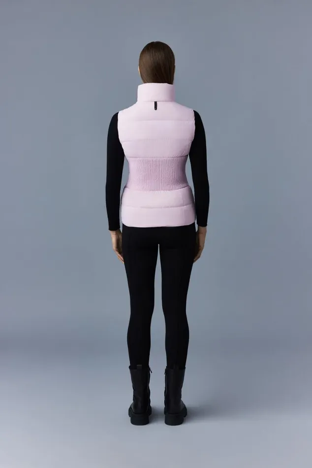 Vests Women Mackage GISELA Stretch Light Down Vest With Stand Collar Cream Vests Women Mackage GISELA Stretch Light Down Vest With Stand Collar Cream