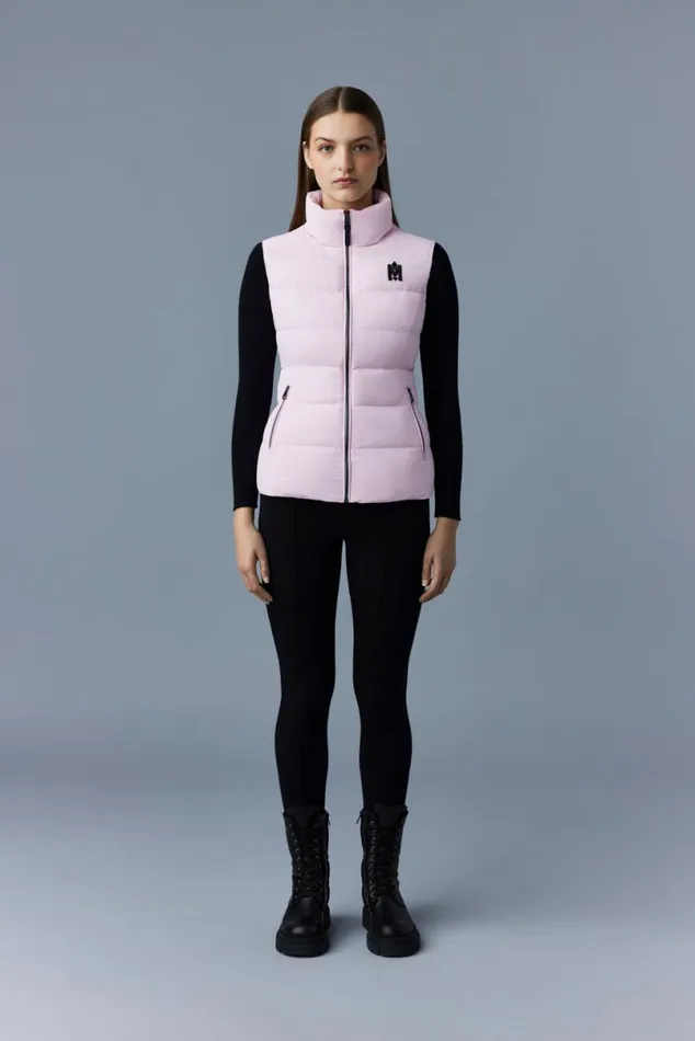 Vests Women Mackage GISELA Stretch Light Down Vest With Stand Collar Cream Vests Women Mackage GISELA Stretch Light Down Vest With Stand Collar Cream