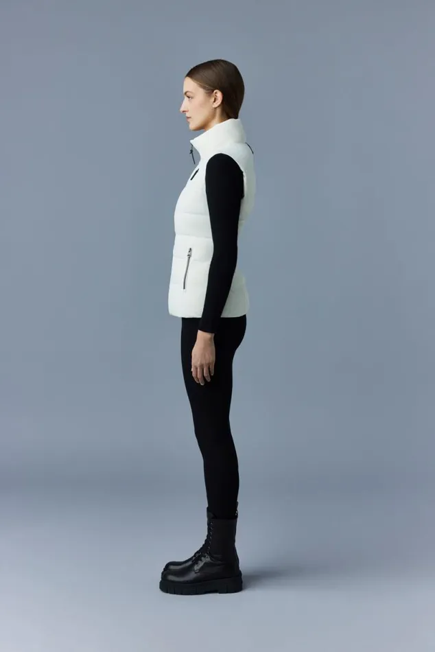 Vests Women Mackage GISELA Stretch Light Down Vest With Stand Collar Cream Vests Women Mackage GISELA Stretch Light Down Vest With Stand Collar Cream
