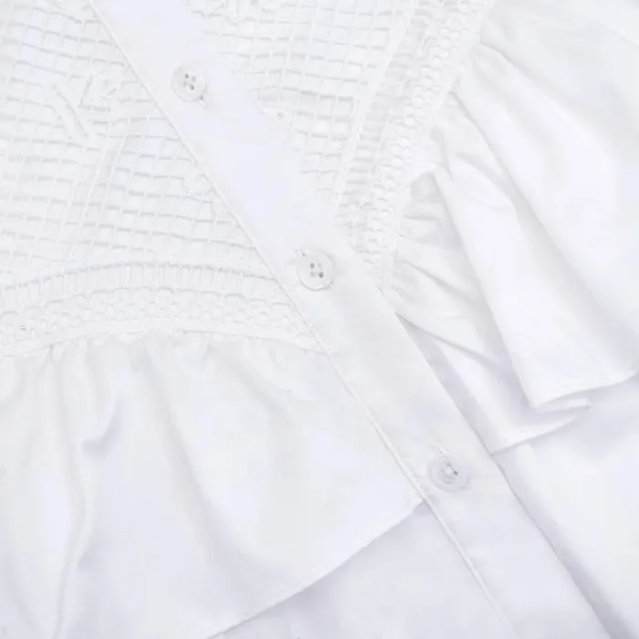 White Lace Panel Mini Dress Women Self Portrait Dresses White Lace Panel Mini Dress Women Self Portrait Dresses