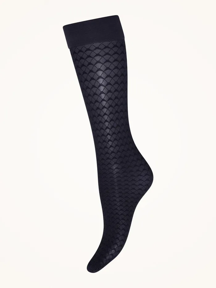 Wolford ThighHighs and KneeHighs Graphic Pattern KneeHighs Deep Night 8211 Women