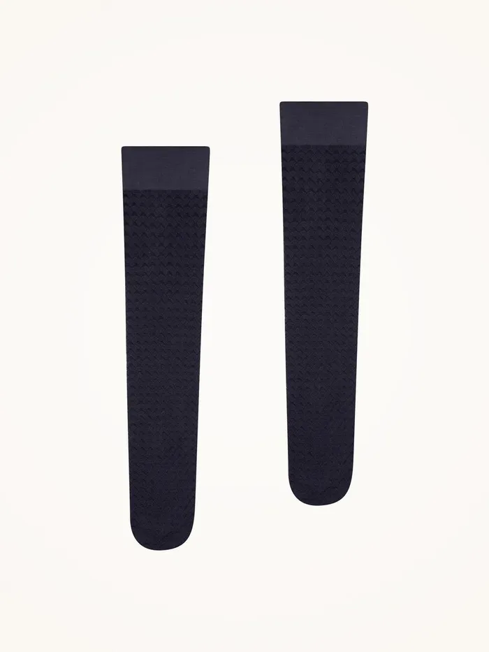 Wolford ThighHighs and KneeHighs Graphic Pattern KneeHighs Deep Night 8211 Women