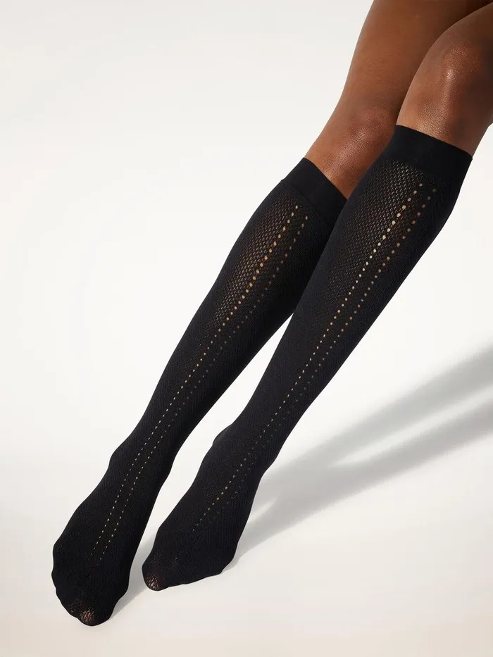Wolford ThighHighs and KneeHighs W Net KneeHighs Black 8211 Women