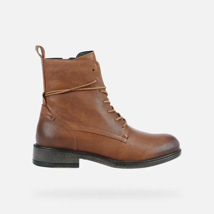 Woman Geox Ankle Boots CATRIA A Combat Boots Brown Woman Geox Brown
