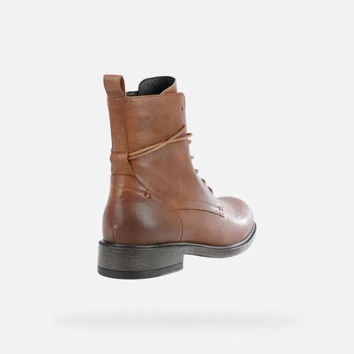 Woman Geox Ankle Boots CATRIA A Combat Boots Brown Woman Geox Brown