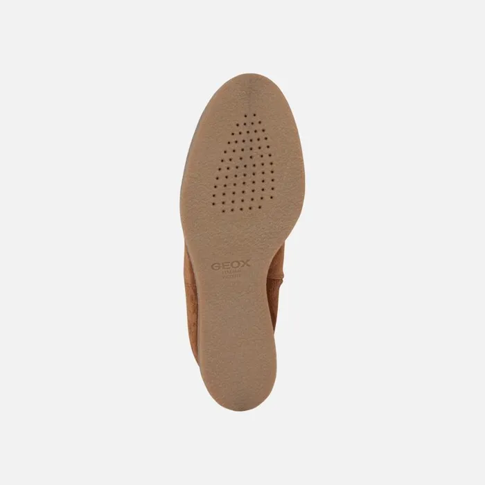 Woman Geox Ankle Boots ELIDEA WEDGE Ankle Boots With Wedge Camel Woman Geox Dark Camel
