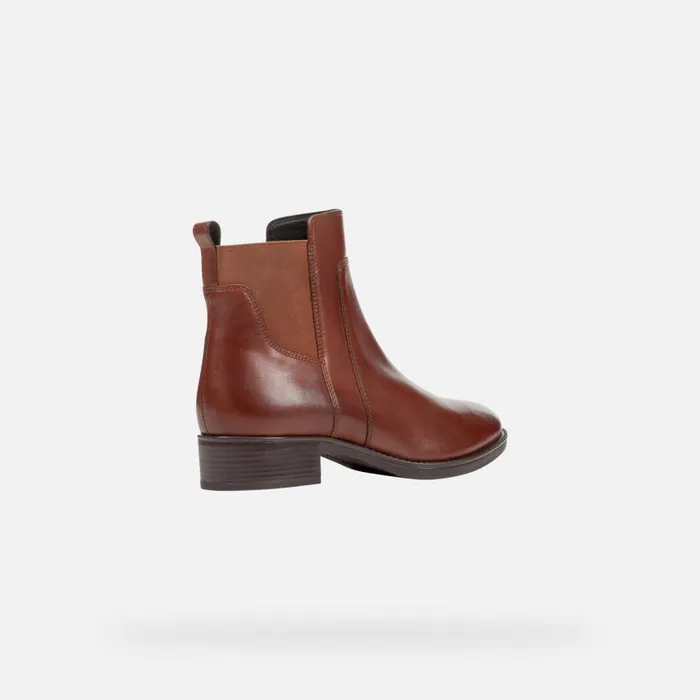 Woman Geox Ankle Boots FELICITY Woman Chestnut Ankle Boots FW21 Geox Brown