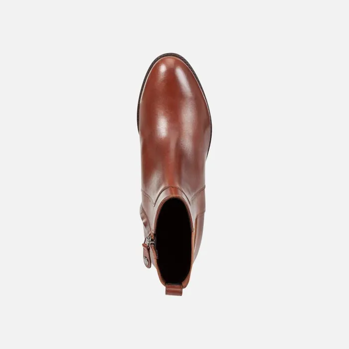Woman Geox Ankle Boots FELICITY Woman Chestnut Ankle Boots FW21 Geox Brown