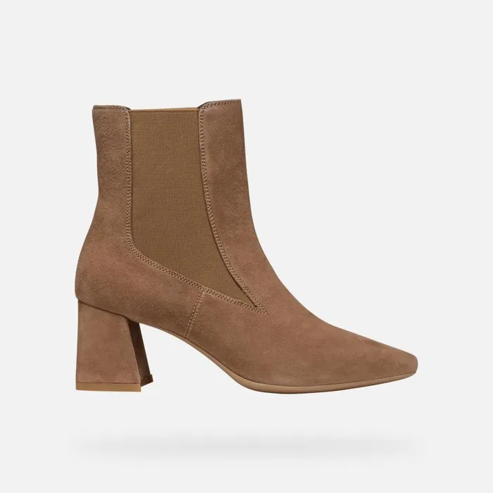Woman Geox Ankle Boots GISELDA WOMAN Mud Medium Heel Ankle Boots Mud