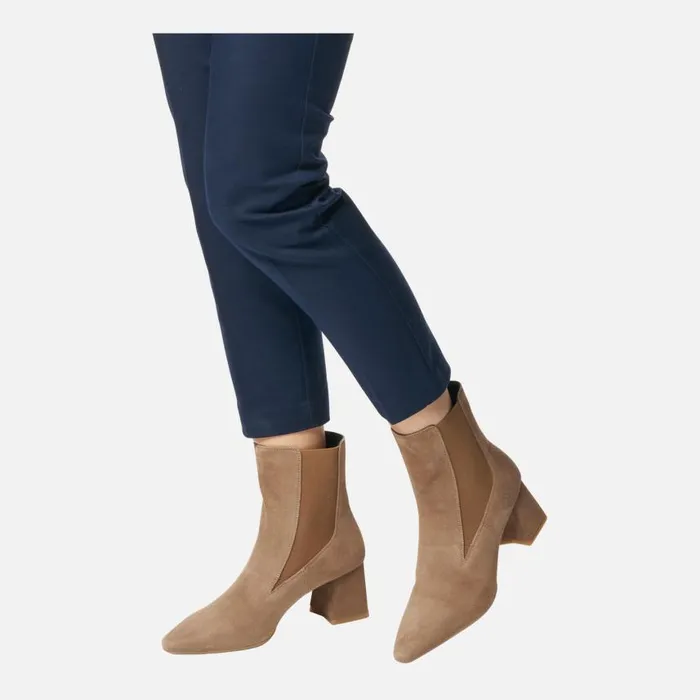 Woman Geox Ankle Boots GISELDA WOMAN Mud Medium Heel Ankle Boots Mud