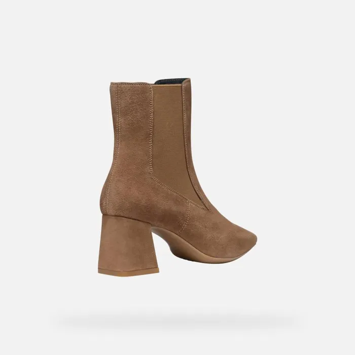 Woman Geox Ankle Boots GISELDA WOMAN Mud Medium Heel Ankle Boots Mud