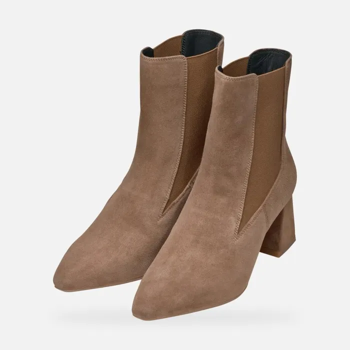 Woman Geox Ankle Boots GISELDA WOMAN Mud Medium Heel Ankle Boots Mud