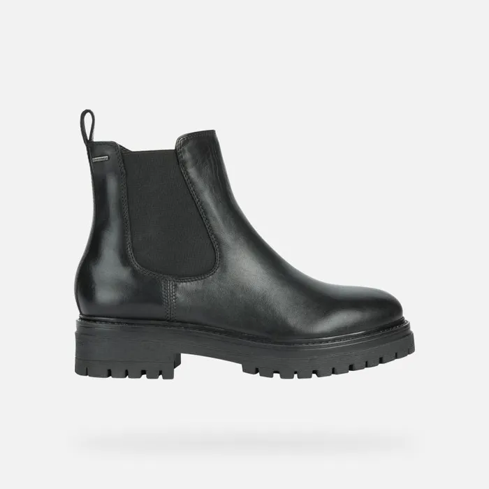 Woman Geox Ankle Boots IRIDEA B ABX A Biker Ankle Boots Black Woman Geox Black