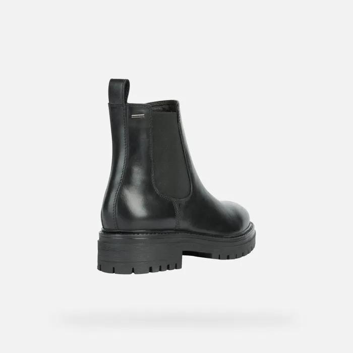Woman Geox Ankle Boots IRIDEA B ABX A Biker Ankle Boots Black Woman Geox Black