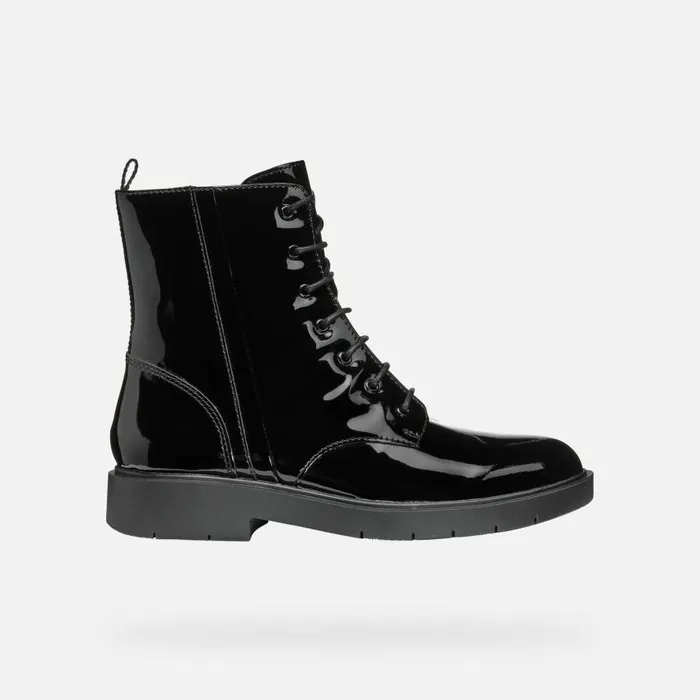 Woman Geox Ankle Boots SPHERICA EC1 WOMAN Black Ankle Boots With Laces Black
