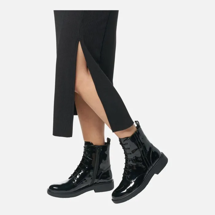 Woman Geox Ankle Boots SPHERICA EC1 WOMAN Black Ankle Boots With Laces Black