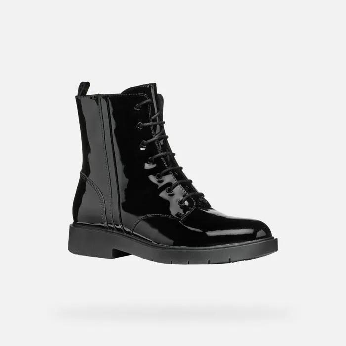 Woman Geox Ankle Boots SPHERICA EC1 WOMAN Black Ankle Boots With Laces Black