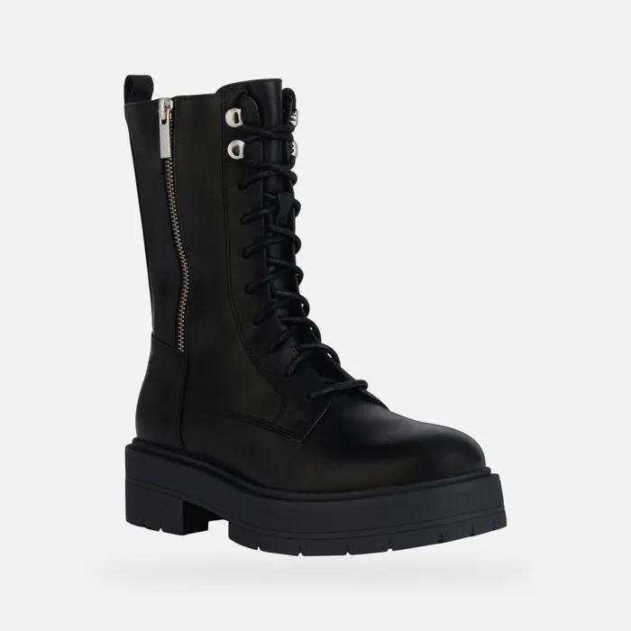 Woman Geox Ankle Boots SPHERICA EC7 J Combat Boots Black Woman Geox Black