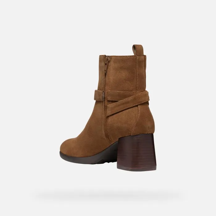 Woman Geox Ankle Boots WALK PLEASURE 55 WOMAN Mud Medium Heel Ankle Boots Mud