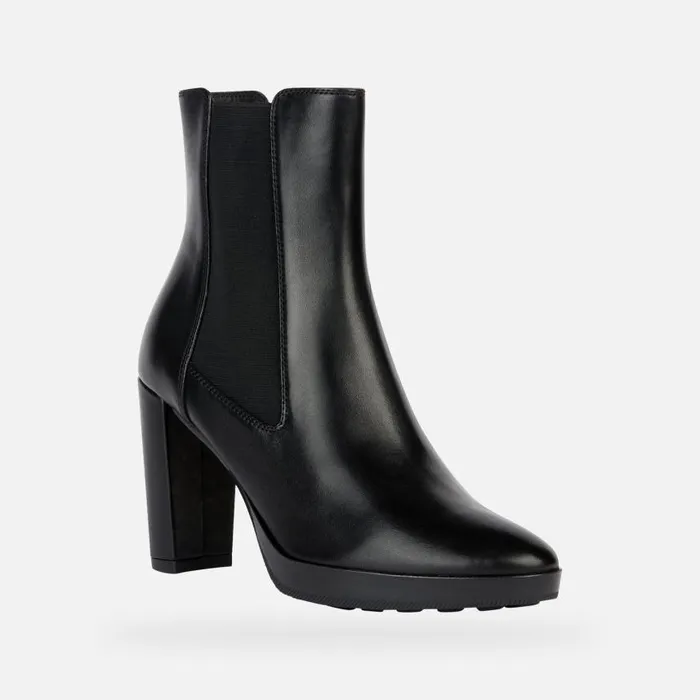 Woman Geox Ankle Boots WALK PLEASURE HighHeel Ankle Boots Black Woman Geox Black