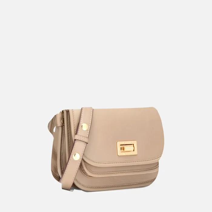 Woman Geox Bags FLAVRIE WOMAN Taupe Crossbody Bag Taupe