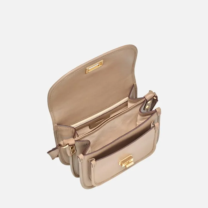 Woman Geox Bags FLAVRIE WOMAN Taupe Crossbody Bag Taupe